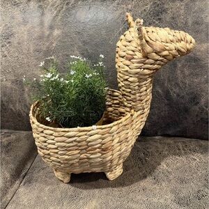 Woven Llama Planter - Natural Brown